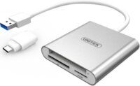 Unitek Y-9313D Alumínium kártyaolvasó (+ USB Type-C adapter) Fehér