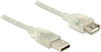 Delock USB 2.0 M - USB 2.0 F Hosszabbítókábel 1m - Áttetsző