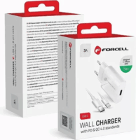 Forcell F-Energy USB Type-C Hálózati töltő + USB-C/Lightning kábel - Fehér (20W)