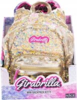Girabrilla Kitty Gyermek Flitteres Hátizsák Cica fülekkel 21.5 x 29.5 x 14 cm - Arany