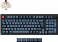 Keychron V5 Max V5M-D3 Gateron Jupiter Brown Switch Wireless USB-C Billentyűzet DE - Fekete/Kék