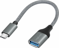 Logilink CU0106 USB Type-C apa - USB-A anya OTG Átalakító Adapter Kábel 0.15m - Szürke