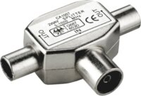 goobay 11532 Koaxiális elosztó 2 anya 1 apa T Adapter - Ezüst