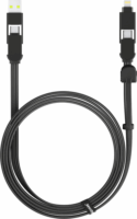 Rolling Square XLM01R inCharge XL USB-A/USB-C apa - USB-C/Lightning apa Adat és töltő kábel 2m - Fekete