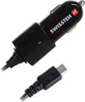 Swissten 20111100 MicroUSB Kábeles Szivargyújtós Autós Töltő - Fekete