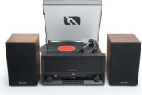 Muse Micro HiFi rendszer CD és Bakelit Vinyl lemezjátszóval - Barna