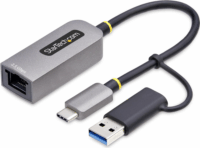 StarTech USB-C / USB-A apa - RJ45 Ethernet anya 2.5G Átalakító Adapter - Szürke