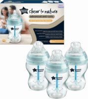 Tommee Tippee Advanced anti-colic műanyag lassú folyású cumisüveg 3 darabos készlet 260ml - Átlátszó