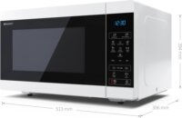 Sharp YC-MS51EW Szabadonálló Mikrohullámú sütő 25L 1450W - Fehér