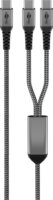 Goobay 75739 USB-C apa - 2xUSB-C apa 2.0 Adat és töltő kábel 1.5m - Szürke