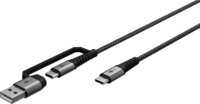 Goobay 70279 USB-A / USB-C apa - USB-C apa 2.0 Adat és töltő kábel 3m - Szürke