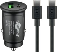 Goobay 72165 Duaé USB-A / USB-C Autós töltő Adapter 27W - Fekete