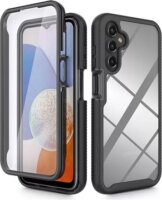 Tech-Protect Samsung Galaxy A15 4G/Galaxy A15 5G Műanyag Hátlapvédő Telefontok - Átlátszó / Fekete