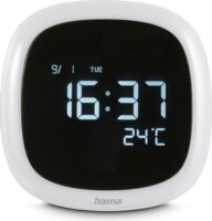 Hama 185862 Bora Bora Digitális Asztali Ébresztő óra Ø 8,5cm - Fehér / Fekete