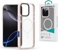 Devia Pino Apple iPhone 16 Pro Max Mágneses Hátlapvédő Telefontok - Átlátszó / Rózsaszín