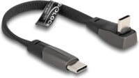 DeLock 80750 USB-C apa - USB-C apa 2.0 Hajlított Adat és töltő kábel 0.14m - Fekete