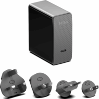 Origin Storage AC-GAN140W-BTI USB-C Hálózati Gyorstöltő Adapter 140W - Fekete