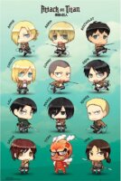ABYstyle Attack on Titan "Chibi characters" poszter Dekoráció - 91,5x61 cm