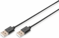 DIGITUS AK-300100-018-S USB-A 2.0 apa - USB-A 2.0 apa adatkábel 1,8m - Fekete