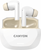 Canyon HEXAGON 7 TWS Bluetooth Fülhallgató Headset Töltőtokban - Fehér / Bézs