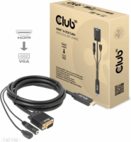 Club3D CAC-1712 HDMI apa - VGA / MicroUSB / 3.5mm Jack apa / anya Átalakító Adapter
