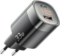 Essager ECTCA-LYB01-Z Hálózati Töltő Adapter GaN USB-A USB-C 33W - Fekete