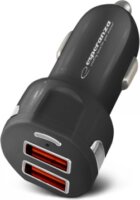 Esperanza Quick Power Charger 2xUSB-A Autós töltő 18W - Fekete
