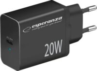 Esperanza Quick Power Charger USB-C Hálózati töltő Adapter 20W - Fekete