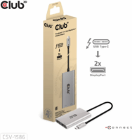 Club3D CSV-1586 USB-C apa - 2x DisplayPort anya Átalakító Adapter