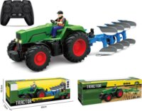 Madej Távirányítós traktor ekével és fényeffektekkel - Zöld