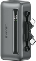 USAMS USA001544 Powerbank integrált kábellel Lightning + Type-C / 4500mAh 20W - Szürke