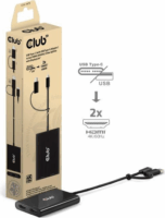 Club3D CSV-1475 USB-C / USB-A - 2x HDMI Splitter (1 PC - 2 Kijelző)