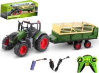 Madej RC távirányítós traktor USB töltővel 1:10 - Zöld
