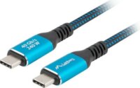 Lanberg CA-CMCM USB-C apa - USB-C apa 4.0 240W Adat és töltőkábel 1.5m - Kék