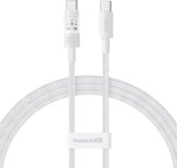 Baseus Gem USB-C apa - USB-C apa 2.0 Adat és töltő kábel 1m - Fehér