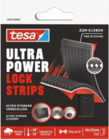 Tesa Ultra Power Lock Kétoldalas Tépőzáras rögzítőszalag 25 x 50 mm - Fekete (2 db/csomag)