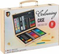 CraftArt 86 darabos Rajzkészlet fa bőröndben