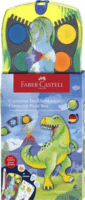 Faber-Castell összeilleszthető 12 darabos Vízfesték és 1 tubus fehér tempera szett dínós matricával