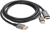 Lanberg CA-HDDP-20CU HDMI 2.0 - DisplayPort 1.2 4K 60Hz Aktív kábel 1.8m - Fekete