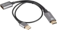 Lanberg AD-HD-DP-02 HDMI 2.0 apa - DisplayPort 2.0 anya 4K 60Hz Átalakító Adapter - Ezüst