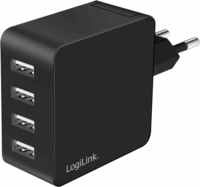 Logilink 4x USB-A Hálózati Töltő Adapter 24W - Fekete