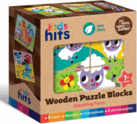 Kids Hits Fa puzzle építőkocka - Vidám farm