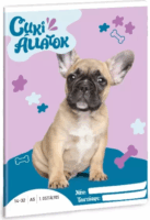Cute Animals 32 lapos A5 1. osztályos vonalas füzet - Bulldog