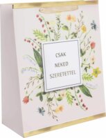 Csak neked szeretettel feliratos szalagfüles papír ajándéktasak (18 x 23 cm)