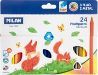 Milan Háromszög alakú zsírkréta készlet - Vegyes színek (24 db/csomag)