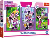 Trefl Minnie egér és barátai - 3 x 80 darabos puzzle