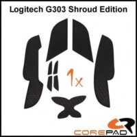 Corepad Logitech G303 Shroud Edition Soft Grips Csúszásgátló egér matrica - Fekete