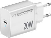 Esperanza Quick Power Charger USB-C Hálózati Töltő Adapter 20W - Fehér