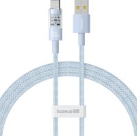 Baseus Gem USB-A apa - USB-C apa Adat és gyorstöltő kábel 1m - Fehér