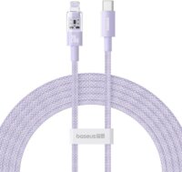 Baseus Gem USB-C apa - Lightning apa Adat és gyorstöltő kábel 2m - Lila